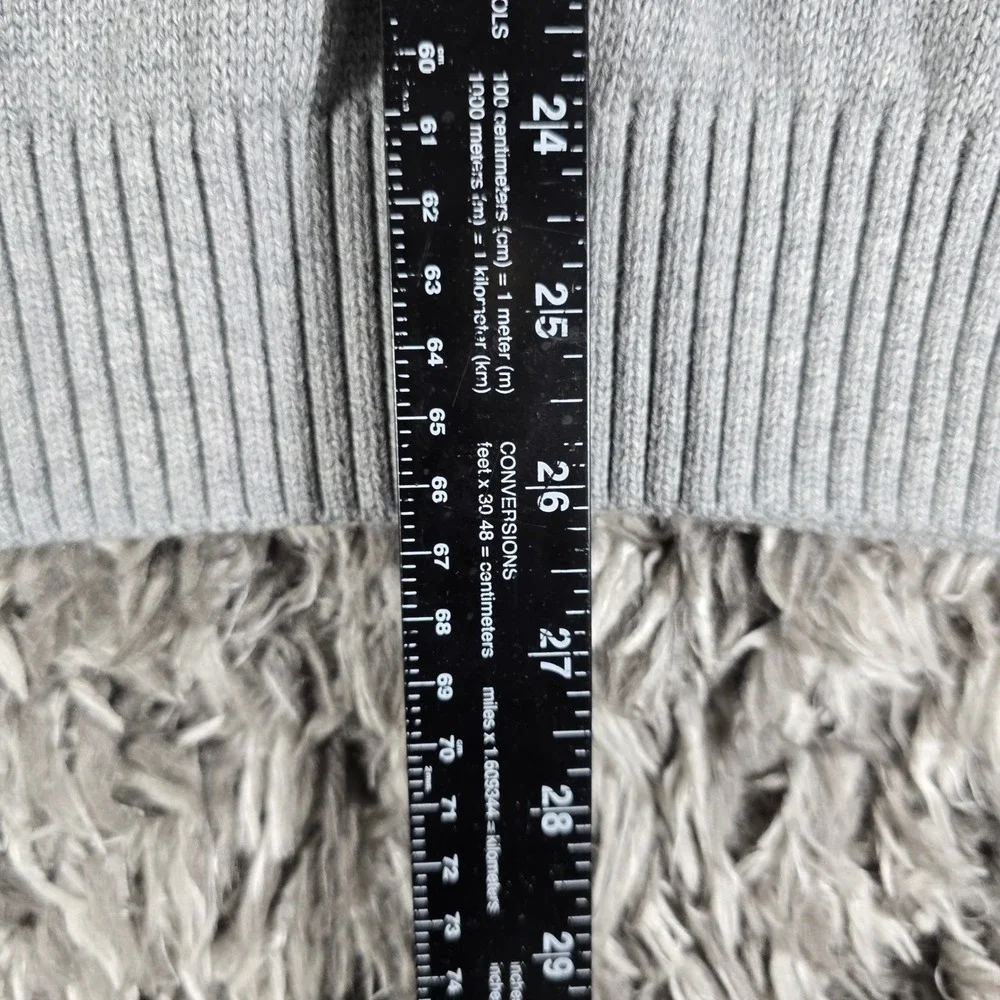GH Bass Mens Shawl Neck Sweater Gray Southwestern Aztec Cotton Pullover Medium